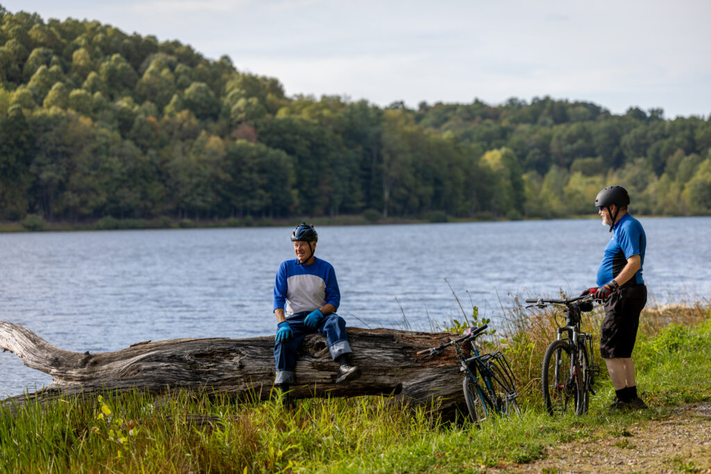 Biking at Big Ditch Lake in Cowen