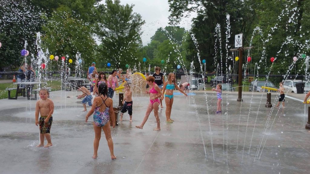 Children enjoying the Splash Park in downtown Parsons