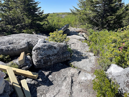 Trail sign installation at Nature Conservancy's Bear Rocks Preserce